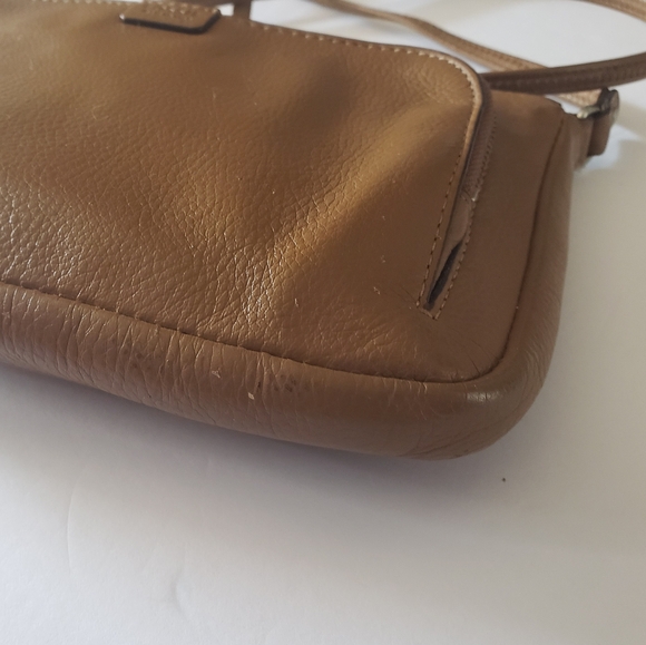 90's FOSSIL Tan Crossbody Cow Hide Leather Bag!!!! - Picture 8 of 16